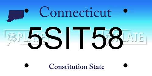 5SIT58 Connecticut License Plate