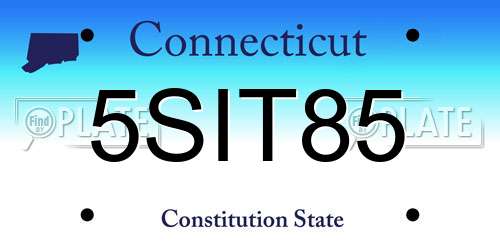 5SIT85 Connecticut License Plate