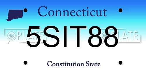 5SIT88 Connecticut License Plate