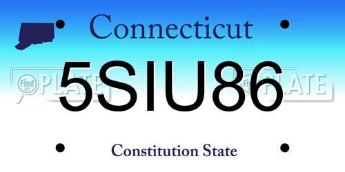 5SIU86 Connecticut License Plate