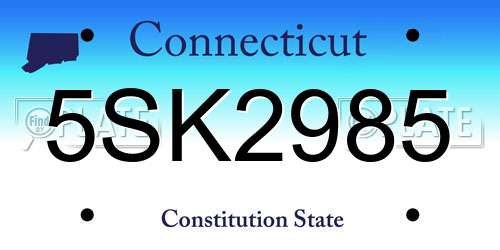 5SK2985 Connecticut License Plate