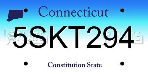 5SKT294 Connecticut License Plate