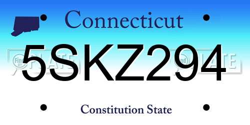 5SKZ294 Connecticut License Plate