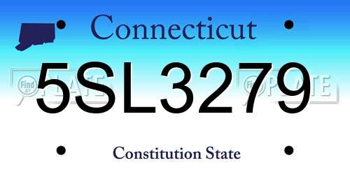 5SL3279 Connecticut License Plate