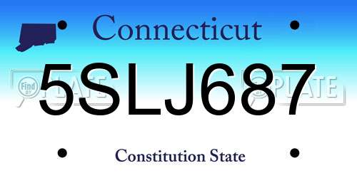 5SLJ687 Connecticut License Plate