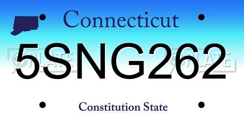 5SNG262 Connecticut License Plate