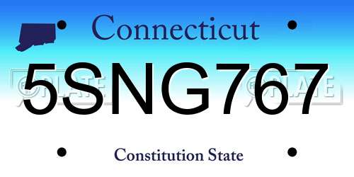 5SNG767 Connecticut License Plate