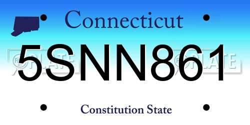 5SNN861 Connecticut License Plate