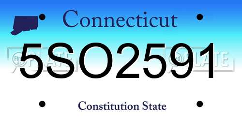5SO2591 Connecticut License Plate