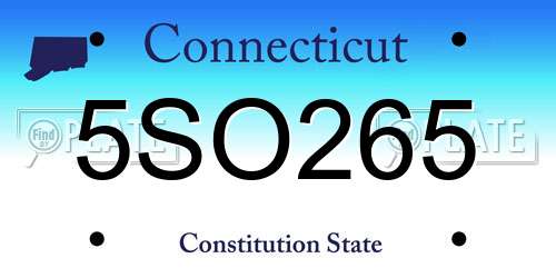 5SO265 Connecticut License Plate
