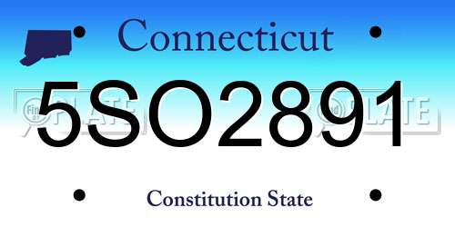 5SO2891 Connecticut License Plate