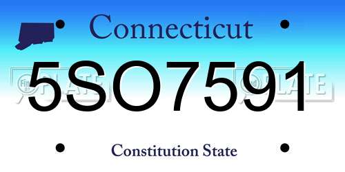5SO7591 Connecticut License Plate