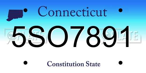 5SO7891 Connecticut License Plate