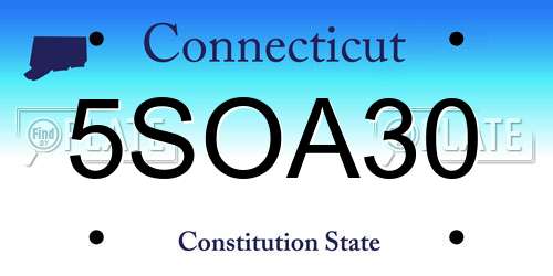 5SOA30 Connecticut License Plate