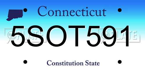 5SOT591 Connecticut License Plate