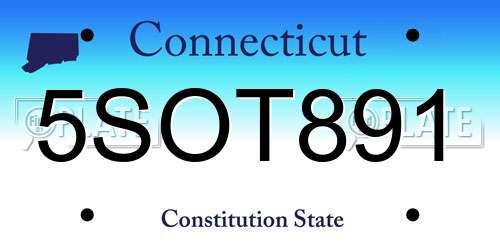 5SOT891 Connecticut License Plate