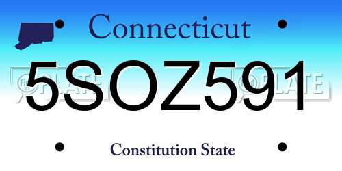 5SOZ591 Connecticut License Plate