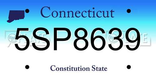 5SP8639 Connecticut License Plate