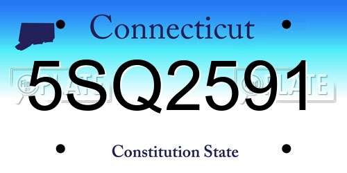 5SQ2591 Connecticut License Plate