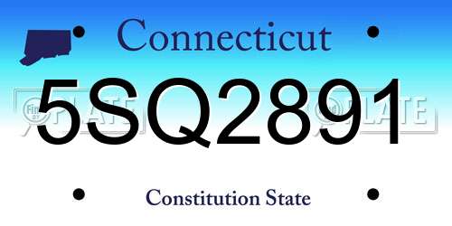 5SQ2891 Connecticut License Plate