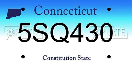 5SQ430 Connecticut License Plate