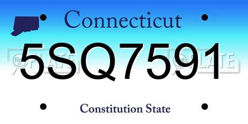 5SQ7591 Connecticut License Plate