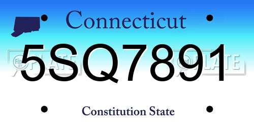 5SQ7891 Connecticut License Plate