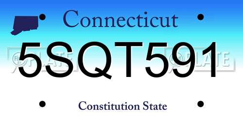 5SQT591 Connecticut License Plate