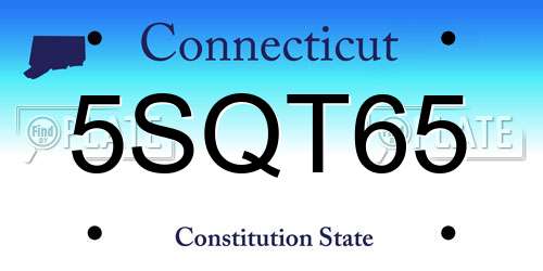 5SQT65 Connecticut License Plate