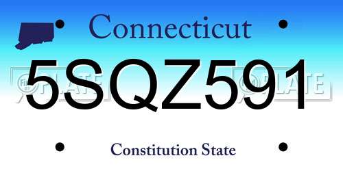 5SQZ591 Connecticut License Plate