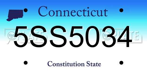 5SS5034 Connecticut License Plate
