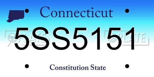 5SS5151 Connecticut License Plate