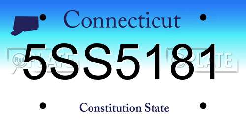 5SS5181 Connecticut License Plate
