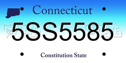 5SS5585 Connecticut License Plate