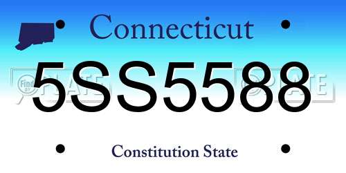 5SS5588 Connecticut License Plate
