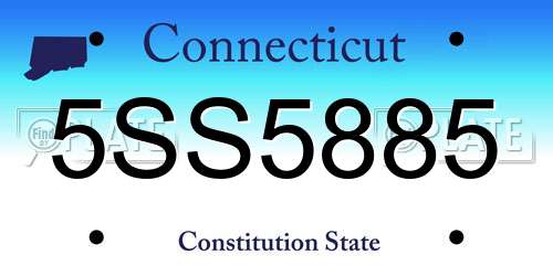 5SS5885 Connecticut License Plate