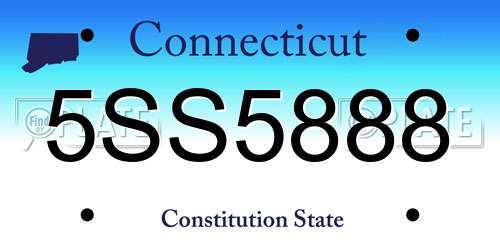 5SS5888 Connecticut License Plate