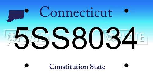 5SS8034 Connecticut License Plate