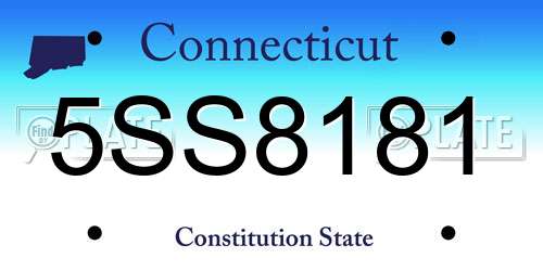 5SS8181 Connecticut License Plate