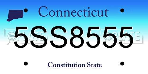 5SS8555 Connecticut License Plate