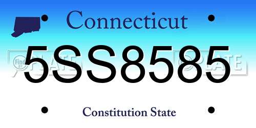 5SS8585 Connecticut License Plate