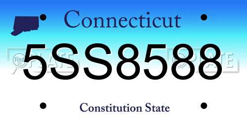 5SS8588 Connecticut License Plate