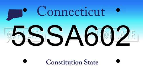 5SSA602 Connecticut License Plate