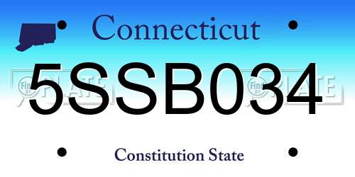 5SSB034 Connecticut License Plate