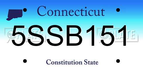 5SSB151 Connecticut License Plate