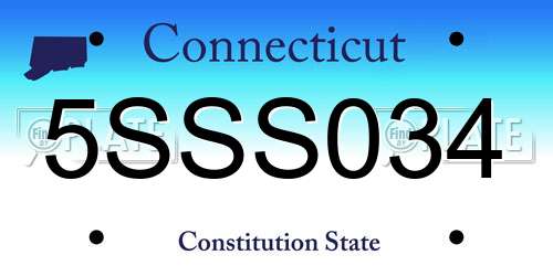 5SSS034 Connecticut License Plate