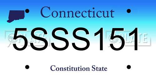 5SSS151 Connecticut License Plate
