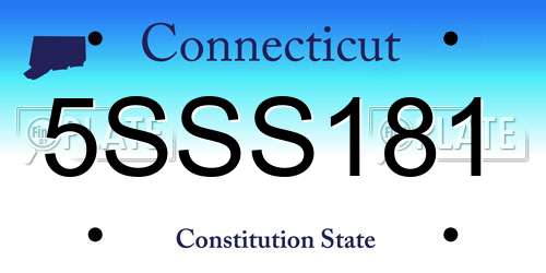 5SSS181 Connecticut License Plate