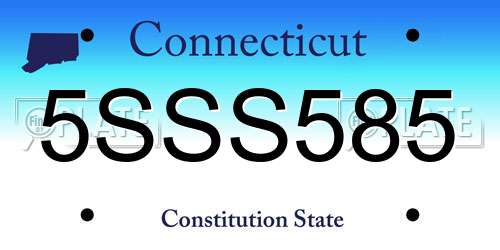 5SSS585 Connecticut License Plate