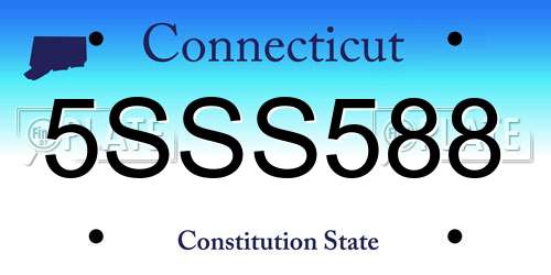 5SSS588 Connecticut License Plate